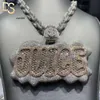 Collana con ciondolo con lettera personalizzata Iced Out S925 VV D Collana con ciondolo con lettere Moissanite K con gioielli a catena cubana