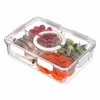 Aufbewahrungsflaschen, geteiltes Serviertablett mit Deckel und Griff, tragbare Snackbox, Charcuterie, transparenter Behälter, Snackplatten, Lebensmittel