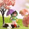 4PC Parasol Girl Decor Figur Pvc Rzemiosła Dekoracja Miniaturowa Fairy Garden Ornament Wiselant DIY Akcesoria 240325