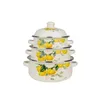 Thick Enamel Pot Set with Soup Pot and Milk Pot Suitable for Baby Food Cooking on Gas Stove and Electric Stove 240327