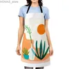 Schorten esthetische vrouwen keuken schort kinderen originele kinderen waterdichte meisje prinses ober werk schort oliebestendig Nordic Boho Plant Y240401S8JU