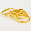 Brangles 8 mm 6pcs / lot dubai Gold Bangles pour femmes hommes 24k couleur bracelets éthiopiens bijoux africain