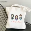 the Vampire Diaries shop bag grocery shopper jute bag recycle bag cott shopper bolsa compra woven sac tissu 39AQ#