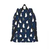 cute Penguin Pattern Backpack Women Cute Carto Soft Backpacks Xmas Gift Kawaii High School Bags Trekking Custom Rucksack 17Uj#