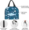 insulated Lunch Bag for Work School Picnic Blue Cute Shark Cooler Lunch Box Ctainers for Adults Thermal Tote Portable Reusable I0lp#