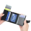 new RFID Blocking Protecti Men Wallet ID Credit Card Holder Leather Metal Aluminum Busin Bank Cardholder Purse 52vJ#