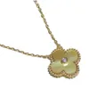 Fashionable 925 Sterling Silver Van Gold Shell Clover Necklace 18K Gold Diamond Fritillaria Lucky Grass Pendant Exquisite Craftsmanship with Logo