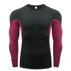 Aparte Colorblock Rash Guard voor heren Lange mouwen UPF 50+ UV-zonbescherming Zwemshirt Compressie Surfen Duiken Wetsuit Tops Zwemkleding