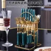 Dinnerware Sets Spoon Gold Stainless 24-piece Knife With Handle Gift Tableware Steel Ceramic And Plated Box Fork Set