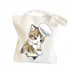 cute Animal Bags Kawaii Cats Canvas Bags Shop Bag Fi Tote Bag Handbags Casual Girl Shoulder Bags for Girls Shopper Bag g76F#