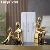 Yuryfvna Ceramics Abstract Figure Book Block The Bookshelf Creative Bookend Home Decor Desktop Study Room Ornaments Sculpture 240328