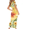 Robes de soirée Noisydesigns Femmes Léopard Robe d'été 4XL Longue Vestito Femme Bohème Plumeria Tournesol Filles Plage Maxi 2024 Dropship