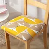 Chair Covers Printed Dining Room Cover Modern Simplicity Spandex Removable Washable Elastic Cushion For Home El