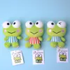 Japanischer süßer Frosch mit großen Augen, Plüschpuppe, Rucksackanhänger, süßer Frosch, Plüsch-Schlüsselanhänger, Spielzeug, Urlaubsgeschenk, Kinderspielzeug, DHL