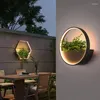 Lampada da parete per esterni impermeabili Ville Pareti esterne Cortili Piante verdi Giardini creativi in vaso Luci d'atmosfera a LED