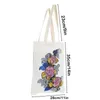 Storage Bags Diy Dot Diamond Fashionable And Unique Canvas Tote Bag Daily Necessities Pouch Handbag Grocery Eco Friendly