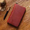 Cowhide With Pencil Slots Students Pouch Leather Case Pen For Retro Bag Zipper Men Capacity Large School