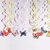 Party Decoration Hanging Butterfly Swirls Garland Paper Banner Iridescent Flag Curtains Birthday Wedding Ornaments