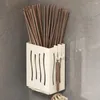 Kitchen Storage Plastic Drain Chopsticks Basket Black Anti-mold Cutlery Holder With Drip Tray Efficient Drainage Cage