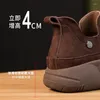 Sıradan Ayakkabı Yumuşak Pu Deri Modifikler Kadınlar için 4cm Düz Altlı Renk Eşleştirme Kaydı Dairelerde Platform Mokasinleri