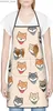 Aprons Cute Shiba Inu Aprons Kitchen Chef Waterproof Adjustable Funny Dog Apron For Bbq For Men Women Y240401