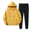 2024 Spring och Autumn New Cotton Set Hooded tröja Två stycken Set för mens Leisure Sports Set Running Sportswear