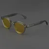 Óculos de sol, homem Johnny Depp Lemtosh polarizou óculos de sol, marca de luxo da marca de luxo de acetato vintage Blue Night Vision Goggles 240320