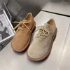 Lässige Schuhe Frühlings- und Herbst-Schleifleder Leder Sommer atmungsaktivem Retro flacher Schnüre-up weicher alleiniger Mutterschaft 35 40