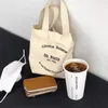 Mulheres Canvas Shop Bag Carta Mini Bolsa Estilo Coreano Feminino Carta Imprimir Lunch Bags Tote Bolsa Sacs De Shop Totebag D21z #