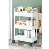 Racks 3Tier Plastic Organizer Rolling Cart Craft Cart Serving Trolley with Wheels Bath Ball Wipes Scissors Living Room Storage Rack