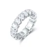 Anster Moissanite Sterling 9K Sterling Sier Plated Full And Half Inlaid Moissanite Diamond Ring