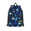 dino Pattern Backpack Watercolor Dinosaur Kawaii Backpacks Student Unisex Cam Lightweight High School Bags Custom Rucksack 93mL#