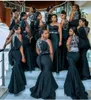 2021 African Mermaid Sexy Maid of Honor Dresses aftonklänningar Lace Applicques Long Bridesmaid Party Wear9009774