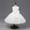 Blommaflickor klänning för bröllop prinsessan puffy prom klänning baby formella tillfälle kläder barn tutu vit 240321