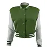 Y2K Baseball Mäntel Mode Herbst Kurze Jacken Für Frauen Patchwork Taste Abgeschnitten Mantel Streetwear Bomber Jacke Chaquetas 240322