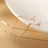 Dingle örhängen 2024 Korea Trend Long Wire Tassel Thread Chain Climb Star Beads Pendants Drop Women's Straight Hanging Jewelry