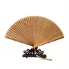 Decorative Figurines Mini Bamboo Folding Fan Hollow Japanese Ancient Men And Women Handmade Small Dancing