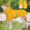 Hundkläder fashionabla reflekterande husdjur regnrock transparent huva vattentäta jacka kläder för stora hundar