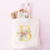 Initiales personnalisées AZ Toile Sac fourre-tout Frs Modèle Shopper Sac Dames Bachelorette Party Cadeau Sac de plage Cadeau pour mariée Enseignant R5uZ #