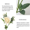 Dekorativa blommor 1pc vit champagne rose bukett konstgjord med långa stjälkar arrangemang för bröllopskyrkan dekor