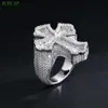 Модные ювелирные изделия Sier с бриллиантами и муассанитом, кольца в стиле хип-хоп с крестом для женщин и мужчин