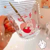 Wine Glasses INS Kawaii Bea Milk Cup High-Grade Coffee Cartoon Handle Water Mug Home Drinkware Gift Cups With Marked Scale