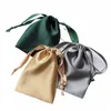 Sac en tissu de soie imitati Emballage de bijoux Cordon Busin Cadeaux Wrap Faveurs Pochettes Sacs de rangement de bonbons de fête de mariage j7kY #