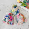 14*16cm Japanese Style Fr Plants Drawstring Cott Storage Bag Gift Candy Jewelry Organizer Makeup Cosmetic Coins Keys Bags K6OS#