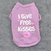 Dog Apparel Summer Pet Clothes For Small Medium Dogs Solid T-shirt Accessories Supplies Vest Shirts I Give Free Kisses