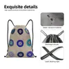Blue Shades of Evil Eye Drawring Backpack Women Men Men Sport Gym Sackpack Foldable Shop Bag Sack I2LA#