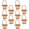 Ensembles de vaisselle 10 PCS Panier de fleurs portables Small Rottan Woven Mini Paniers-cadeaux à la main Storage ménage