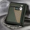 2020 New Fi Men Boys Girls Plain Canvas Tri-Fold Wallet Card C Wallet with Chain k8fC#