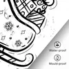 Tende da doccia Pupazzo di neve Tenda con slitta di Babbo Natale Confezione regalo a strisce nere Tessuto in poliestere stampato Bagno impermeabile con 12 ganci