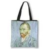 oil Painting Blossoming Almd Tree / Starry Night Tote Bag Van Gogh Sunfr Women Handbag Canvas Shoulder Shop Bags a8TC#